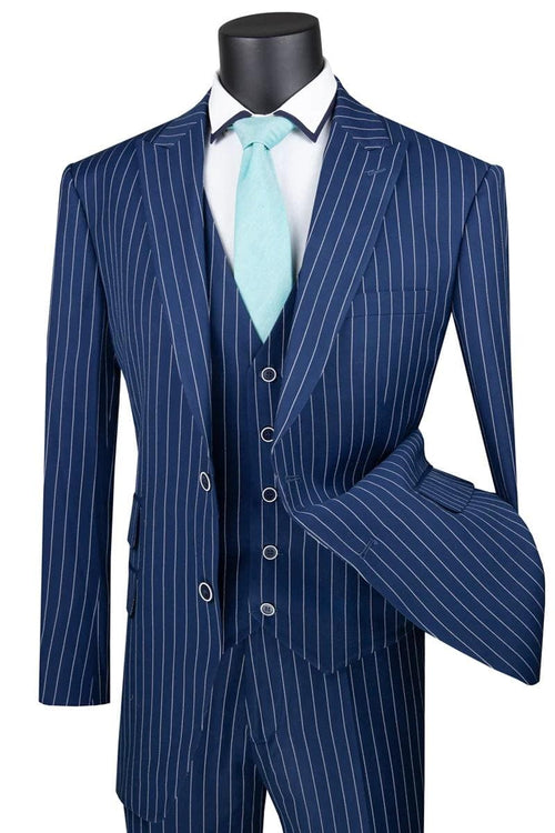 Two Button Blue Suit - AlbertoNardoniStore