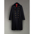 Velvet Collar Doeskin Wool Military Coat In Dark Navy - AlbertoNardoniStore