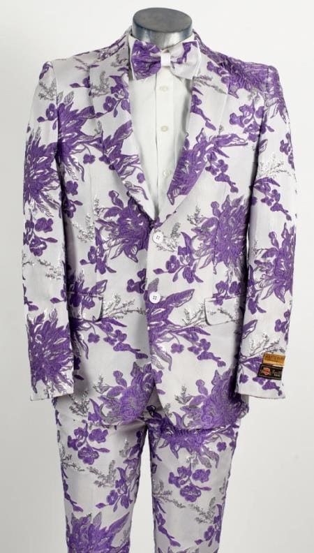 White and Purple Tuxedo - purple and white wedding tuxedo - AlbertoNardoniStore