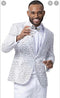 White and Silver Tuxedo With Matching Bowtie and White Pants - AlbertoNardoniStore