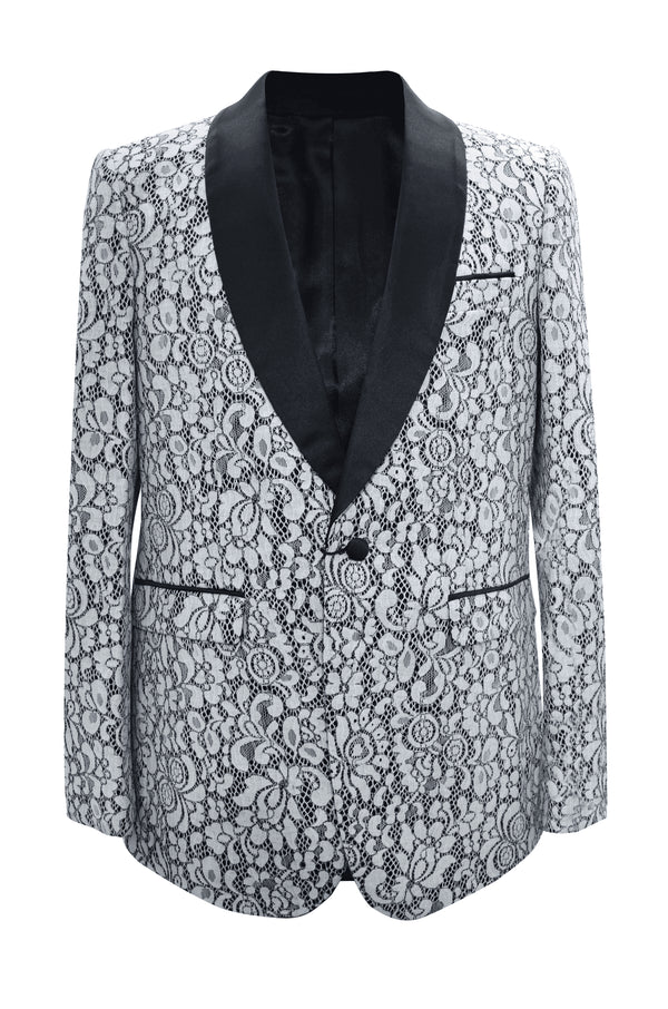 White Paisley Suit - Mens White Paisley Suit - AlbertoNardoniStore