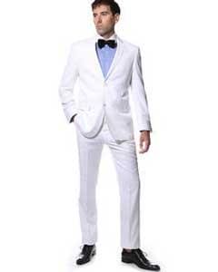 White Slim Fit Suit - Mens White Slim Fit Suit - AlbertoNardoniStore