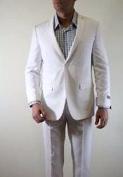 White Slim Fit Suit - Mens White Slim Fit Suit - AlbertoNardoniStore