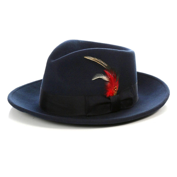 Wholesale Mens Dress Hats - Navy fedora hat Minimum 20PC Hat To Get this price Call to Place order - AlbertoNardoniStore