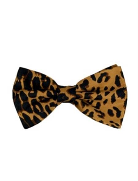 Wholesale Mens Ties Bulk - Men's Leopard - Animal Print Classic Design Bowties Brown And Black - $10 - AlbertoNardoniStore