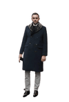 Wool Double Breasted Topcoat - Black Fur - AlbertoNardoniStore