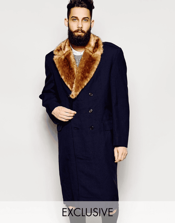 Wool Double Breasted Topcoat - Golden Fur - AlbertoNardoniStore